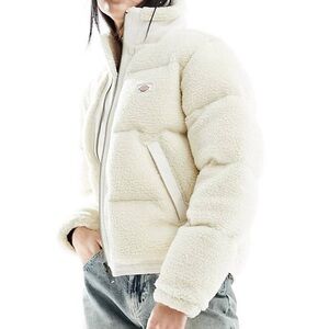 Dickies Teddy Puffer Jacket in Cream- BRAND NEW!